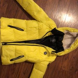 Yellow puffer coat